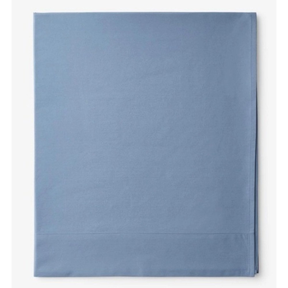 The Company Store Queen Flat Sheet Slate Blue Cotton Percale SLT-BLUE
